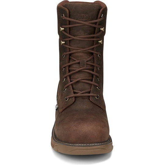 Justin Men's Rush 8" Waterproof Nano Composite Toe Western Work Boot -Brown- SE469 - Overlook Boots