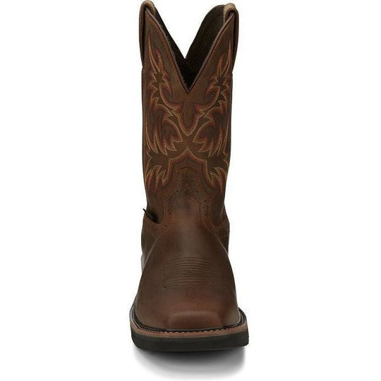 Justin Men's Driller 11" Steel Toe Western Work Boot -Brown- SE4690  - Overlook Boots