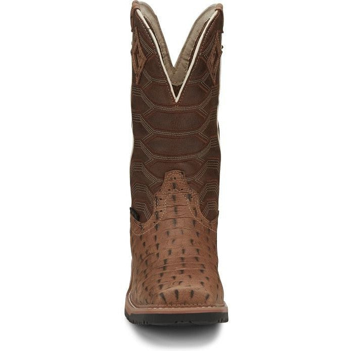 Justin Men's Derrickman 12" CT Waterproof Western Work Boot -Tan- SE4839  - Overlook Boots