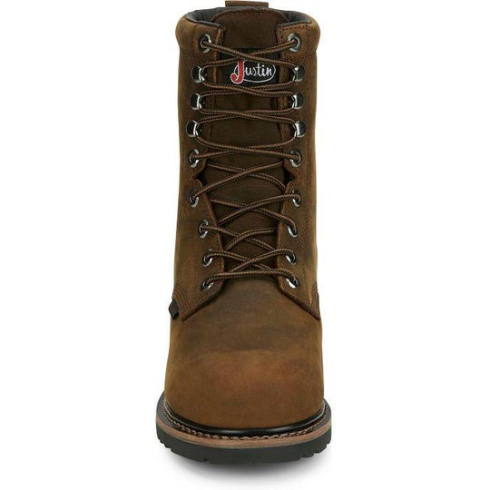 Justin Men's Pulley 8" Comp Toe Waterproof Met Guard Work Boot- Brown- SE630 - Overlook Boots