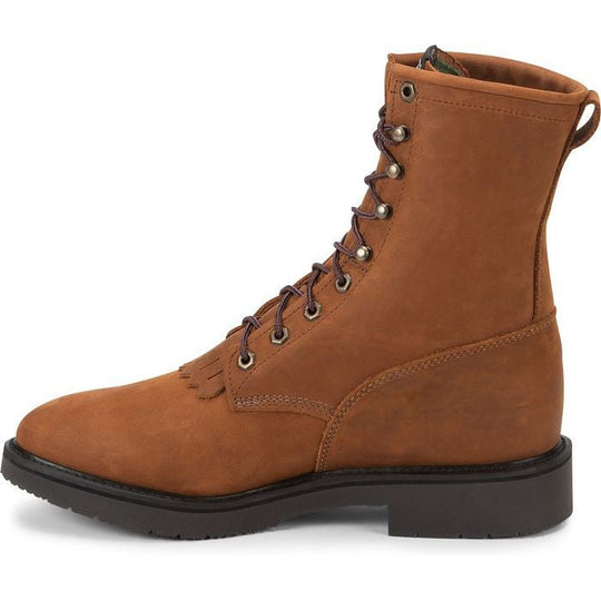 Justin Men's Conductor 8" Made in USA Work Boot - Hazel - 760  - Overlook Boots