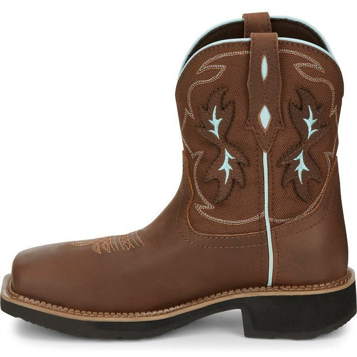Justin Women's Chisel 8" Nano Comp Toe Western Work Boot -Brown- GY9960  - Overlook Boots