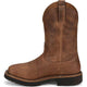 Justin Men's Ames 11" Soft Toe Waterproof Pull On Work Boot- Walnut- HL4222 - Overlook Boots