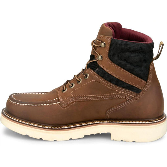 Justin Men's Bristol 6" Soft Toe Waterproof Slip Resist Work Boot- Brown- HW686 - Overlook Boots