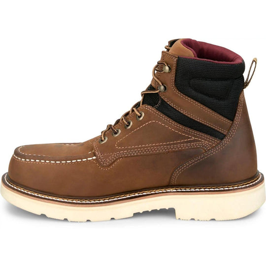 Justin Men's Bristol 6" Steel Toe Waterproof Slip Resist Work Boot- Brown- HW687 - Overlook Boots