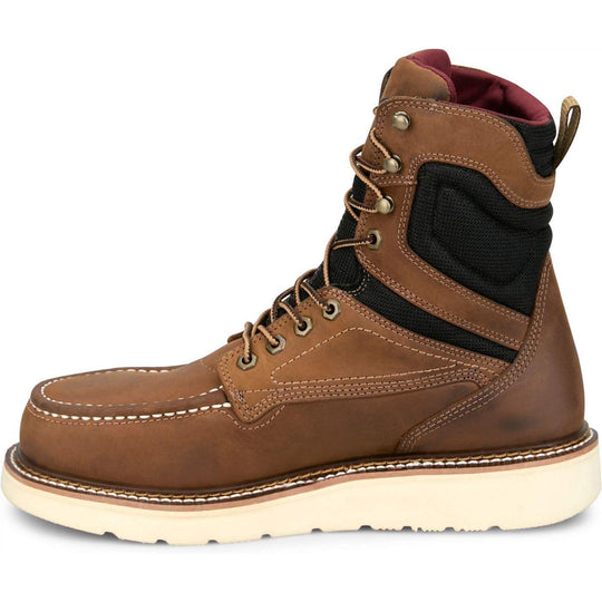 Justin Men's Harrold 8" Steel Toe Western Work Boot- Brown- HW695 - Overlook Boots