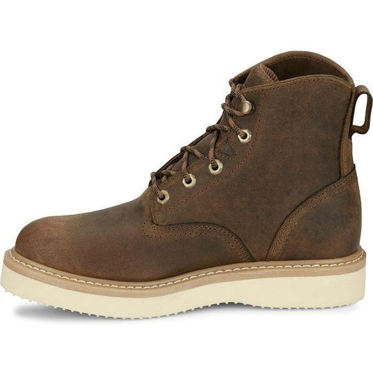 Justin Men's Maxwell 6" Slip Resistant Lace Up Work Boot- Tan - OW708 - Overlook Boots