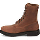 Justin Men's Livestock 8" Round Steel Toe Lace Up Western Work Boot -Brown- OW764 - Overlook Boots