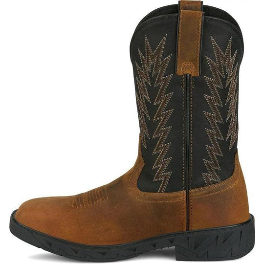 Justin Men's Taskmaker 11" Waterproof Western Work Boot - Brown - PD4072 - Overlook Boots