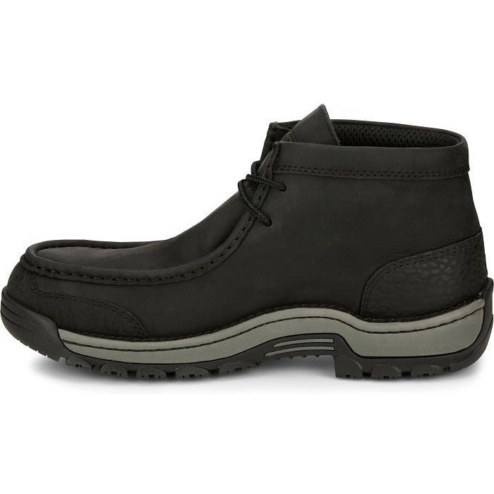 Justin Men's Crafton 4" Alloy Moc Toe Western Work Boot -Black- SE250  - Overlook Boots