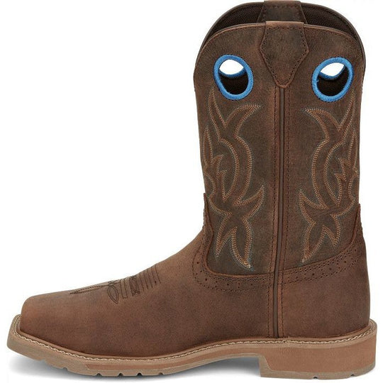 Justin Men's All Round 10" Waterproof Steel Toe Western Work Boot -Brown- SE3115 - Overlook Boots