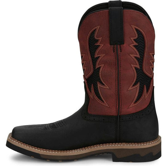 Justin Men's Bolt 11" Composite Toe Western Work Boot -Black- SE4117 - Overlook Boots