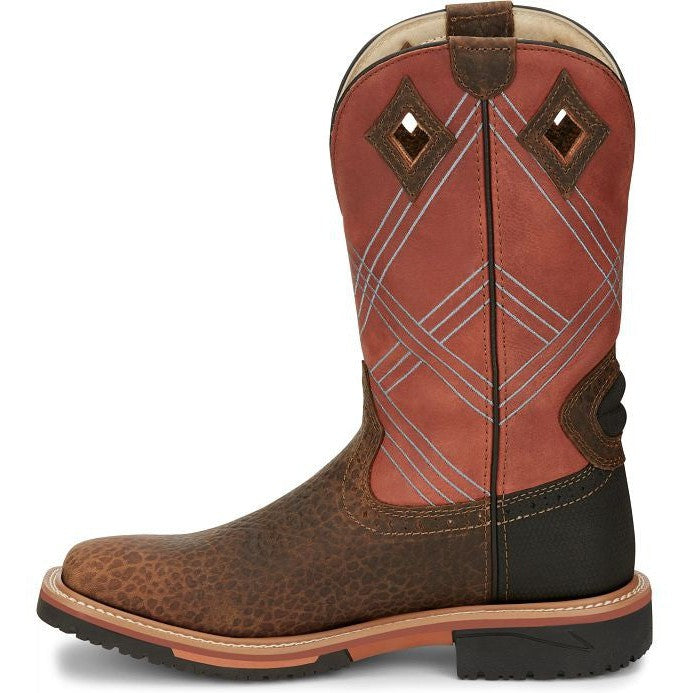 Justin Men's Dalhart 12" Waterproof Western Work Boot -Brown- SE4216  - Overlook Boots