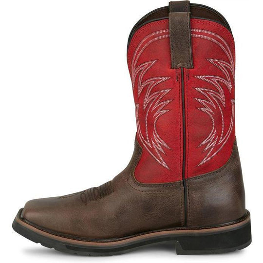 Justin Men's Apprentice 11" Steel Toe Western Work Boot - Coffee - SE4245 - Overlook Boots