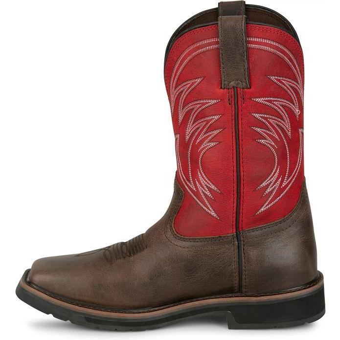 Justin Men's Apprentice 11" Steel Toe Western Work Boot- Coffee- SE4245 - Overlook Boots