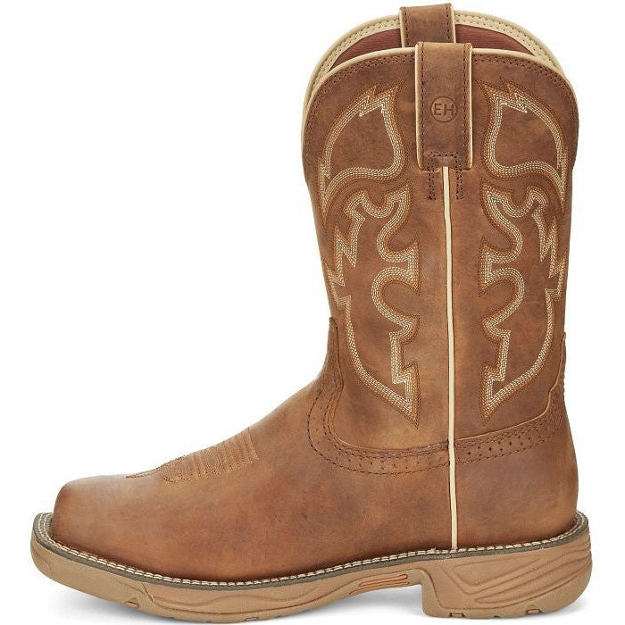 Justin Men's Rush 11" Steel Toe Waterproof Western Work Boot -Tan- SE4340 - Overlook Boots
