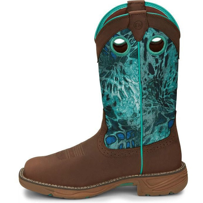 Justin Women's Rush 11" Waterproof Western Work Boot -Brown- SE4355  - Overlook Boots