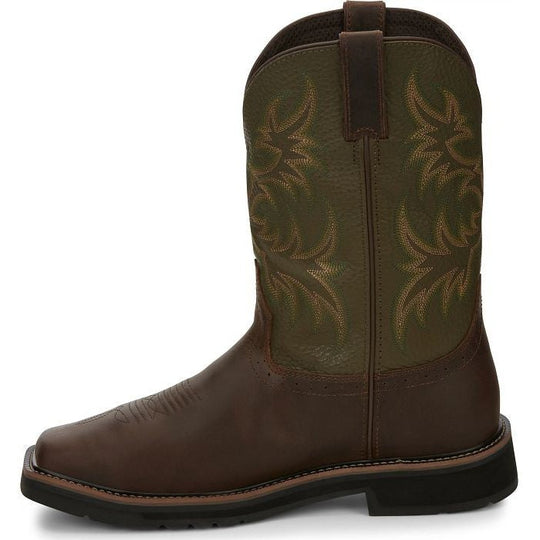 Justin Men's Keavan 11" Steel Toe Met Guard Western Work Boot -Brown- SE4570 - Overlook Boots