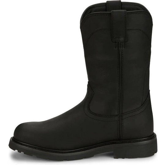Justin Men's Dorsal 11" Steel Toe Waterproof Pull On Work Boot- Black- SE4635 - Overlook Boots