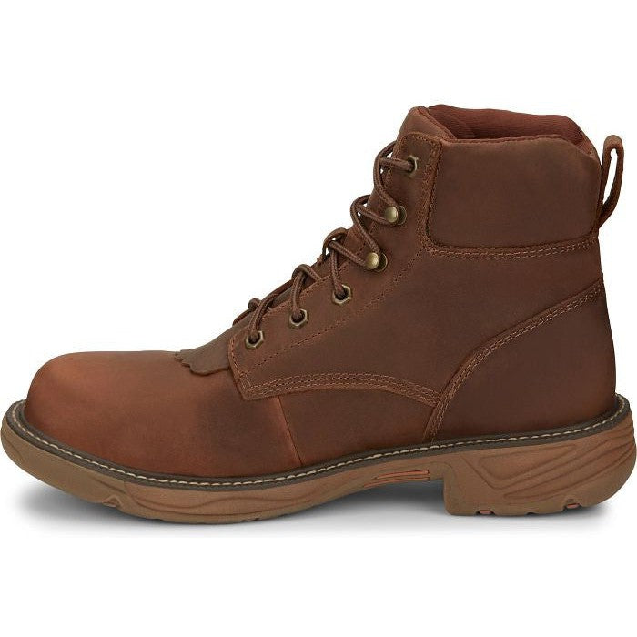 Justin Men's Rush 6" Nano CT wP Western Work Boot -Brown- SE466  - Overlook Boots