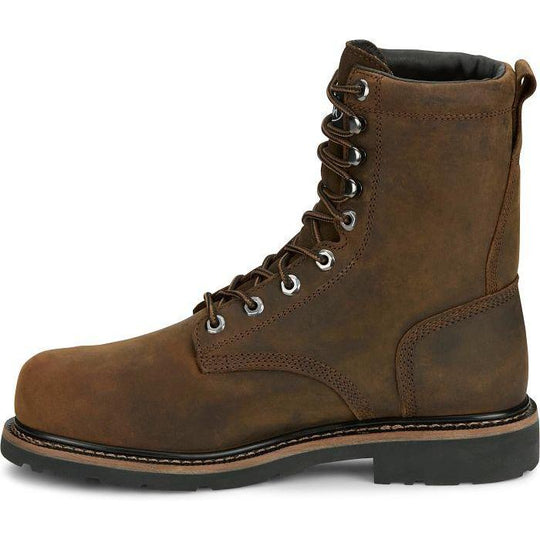Justin Men's Pulley 8" Comp Toe Waterproof Met Guard Work Boot- Brown- SE630 - Overlook Boots