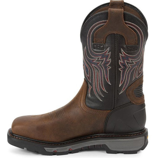 Justin Men's Tanker 11" Steel Toe Western Work Boot -Brown- WK2104  - Overlook Boots