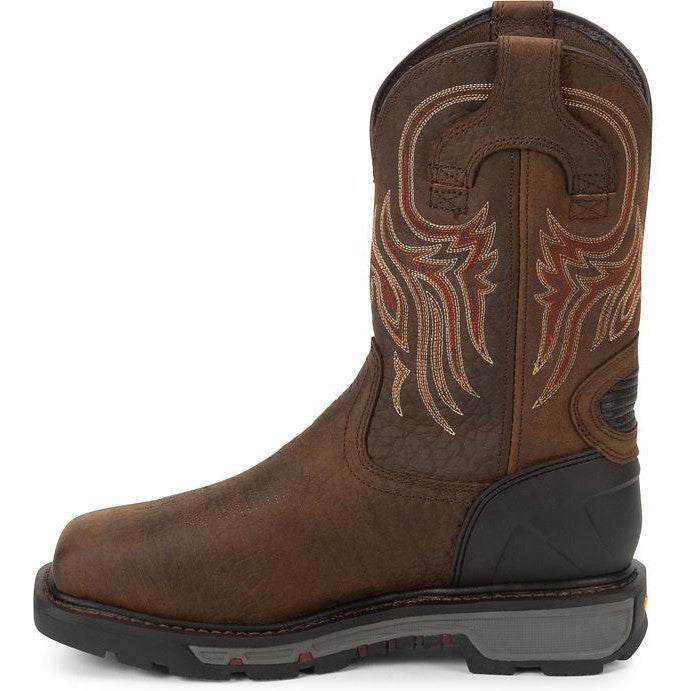 Justin Men's Driscoll 11" Steel Toe Metguard Western Work Boot -Brown- WK2112  - Overlook Boots