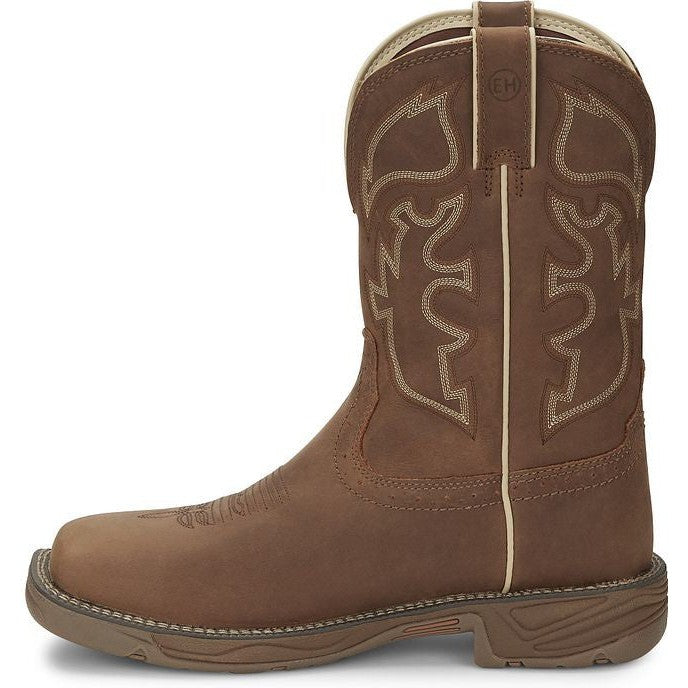 Justin Men's Rush 11" Steel Toe Western Work Boot -Tan- WK4331  - Overlook Boots