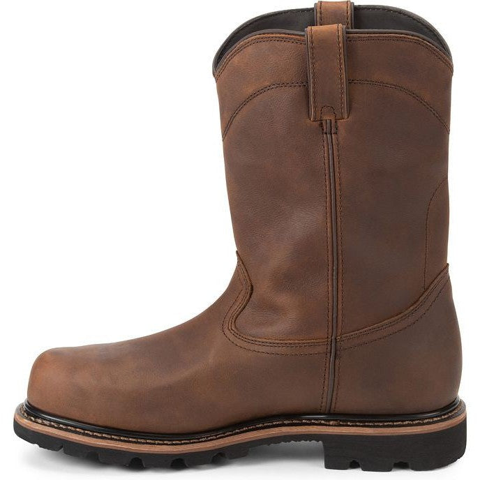 Justin Men's Pulley 10" Comp Toe WP Western Work Boot -Brown- WK4630  - Overlook Boots