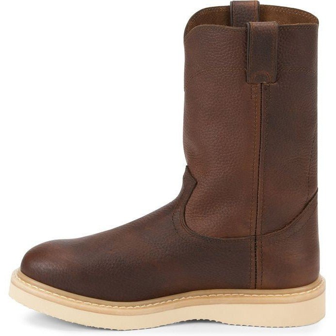 Justin Men's Axe 10" Soft Toe Wedge Western Work Boot -Brown- WK4908  - Overlook Boots
