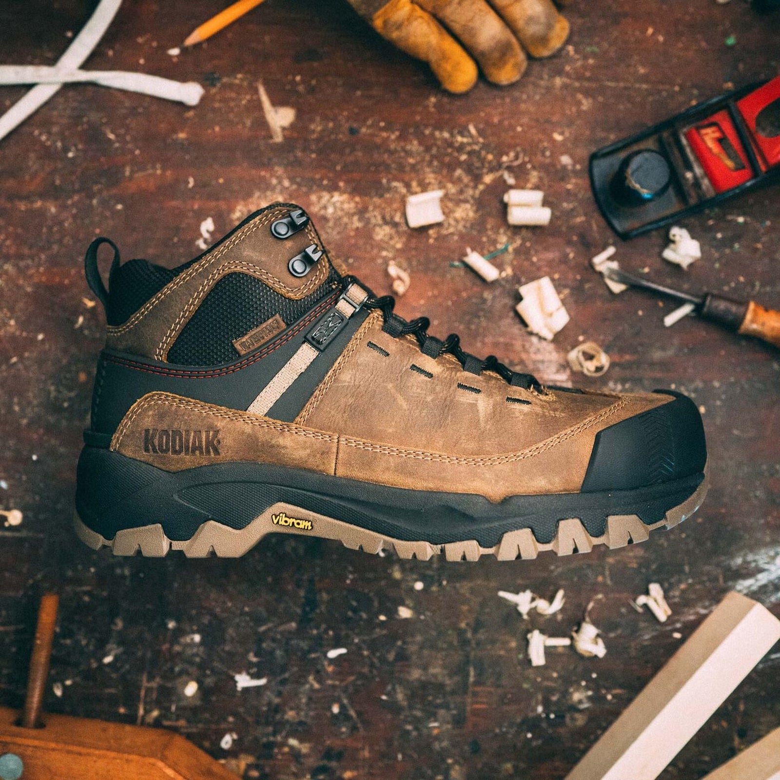 Kodiak Men's Quest Bound Comp Toe WP Hiker Work Boot -Fossil- 4TELFS  - Overlook Boots