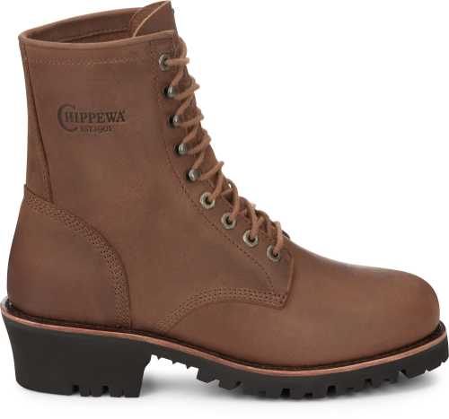 Chippewa Men's Classic 2.0 8" Steel Toe Logger Work Boot - Brown - MC2089 7 / Medium / Brown - Overlook Boots
