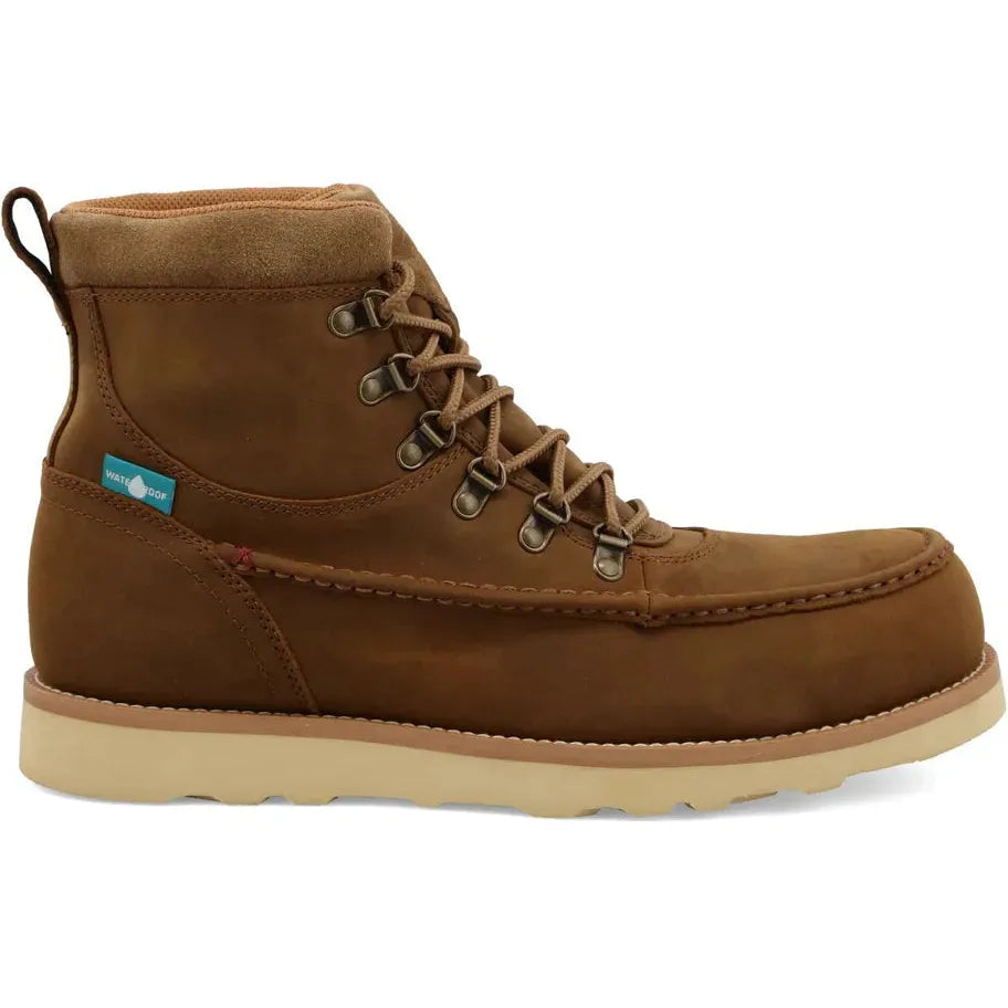 Twisted X Men's Iconic 6" Alloy Toe WP Wedge Sole Work Boot- Brown- MCAAW01 7 / Medium / Brown - Overlook Boots