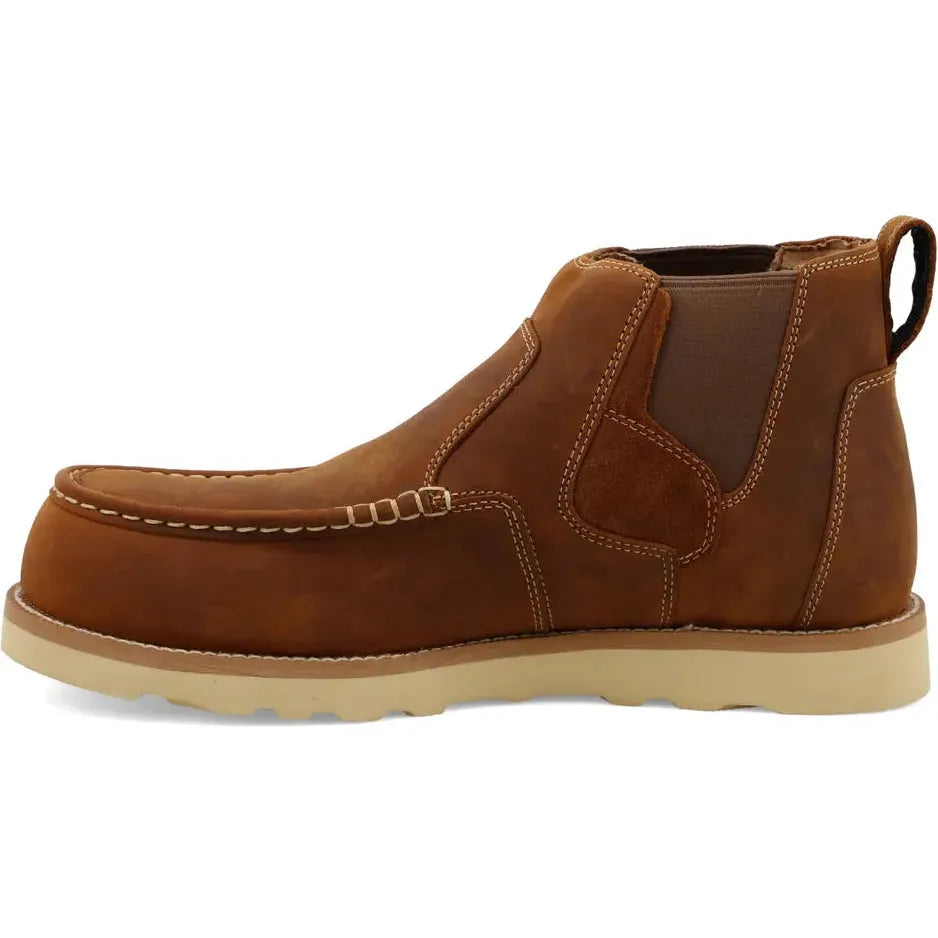Twisted X Men's 4" Comp Toe Chelsea Wedge Sole Work Boot- Brown- MCAN001 - Overlook Boots