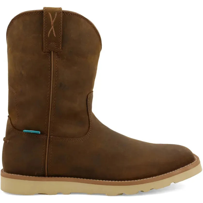 Twisted X Men's Iconic 10" Square Toe WP Wedge Sole Work Boot- Brown- MCBW001 7 / Medium / Brown - Overlook Boots