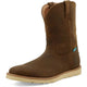 Twisted X Men's Iconic 10" Square Toe Waterproof Wedge Sole Wellington Work Boot - Brown - MCBW001 - Overlook Boots