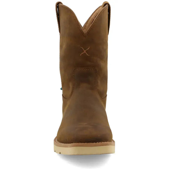 Twisted X Men's Iconic 10" Square Toe Waterproof Wedge Sole Wellington Work Boot - Brown - MCBW001 - Overlook Boots