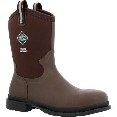 Muck Men's Chore 12" Alloy Toe Waterproof Western Work Boot - Brown - MCHWM91 4 / Medium / Brown - Overlook Boots