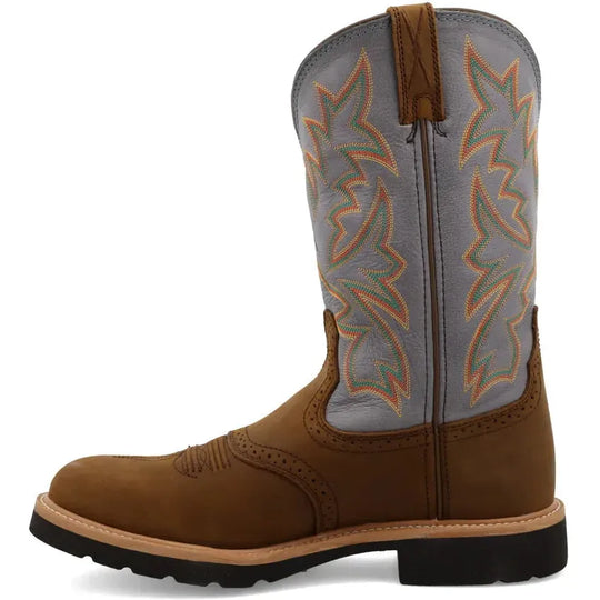 Twisted X Men's 12" U Toe Slip Resist Western Work Boot - Brown - MCW0002 - Overlook Boots