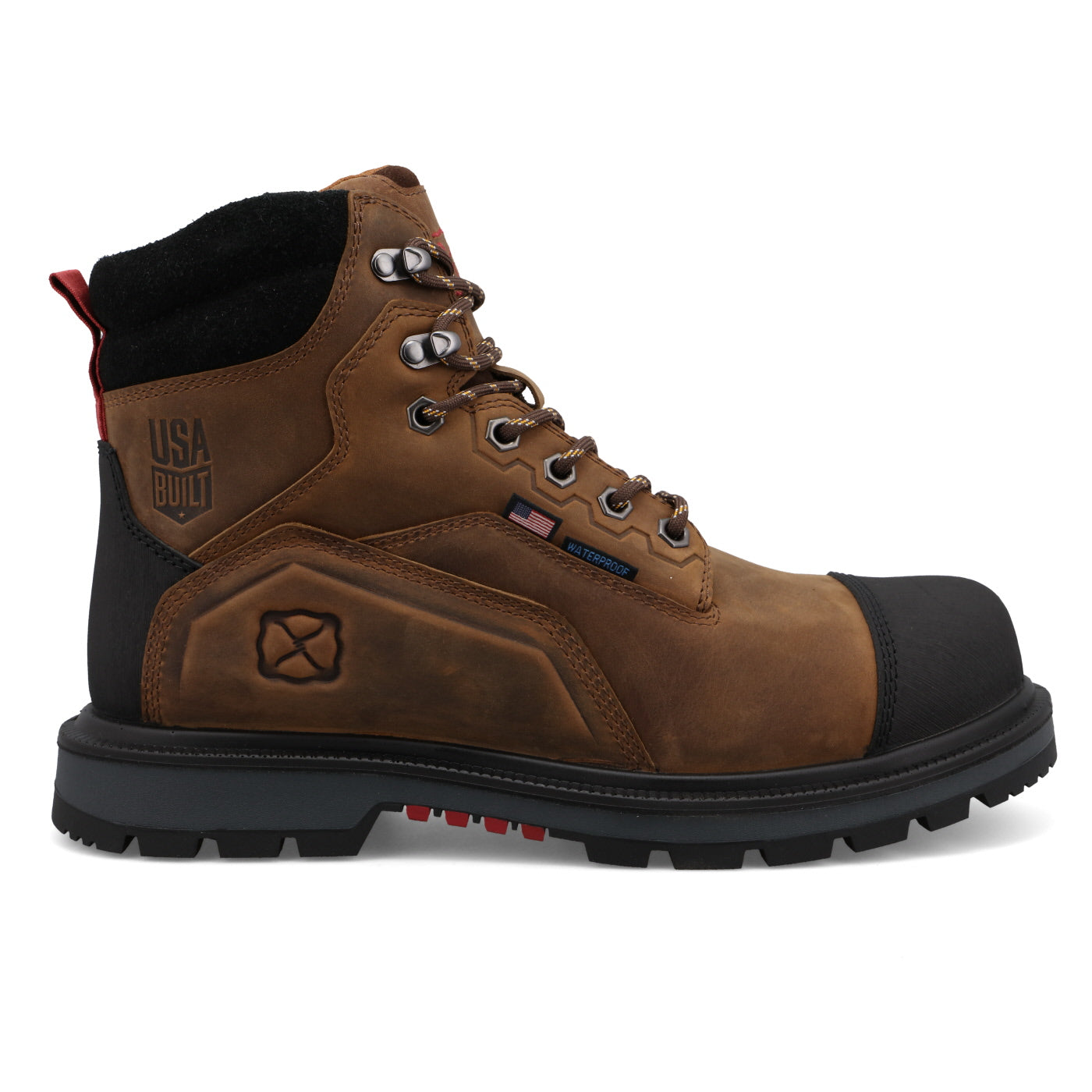 Twisted X Men's 6" Nano Toe WP USA Built Work Boot - Brown - MDANW01