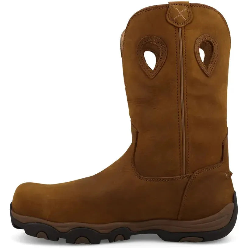 Twisted X Men's 11" Nano Toe Waterproof Pull On Hiker Work Boot - Saddle - MHKBNW1