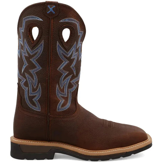 Twisted X Men's Lite 12" Steel Toe Western Work Boot - Brown - MLCS003 7 / Medium / Brown - Overlook Boots