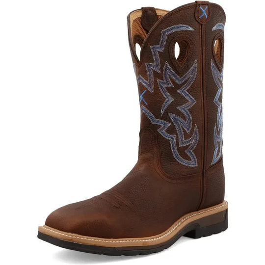Twisted X Men's Lite 12" Steel Toe Western Work Boot - Brown - MLCS003 - Overlook Boots