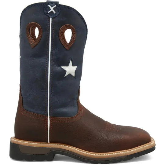 Twisted X Men's Lite 12" Steel Toe Western Work Boot - Brown - MLCS007 7 / Medium / Brown - Overlook Boots