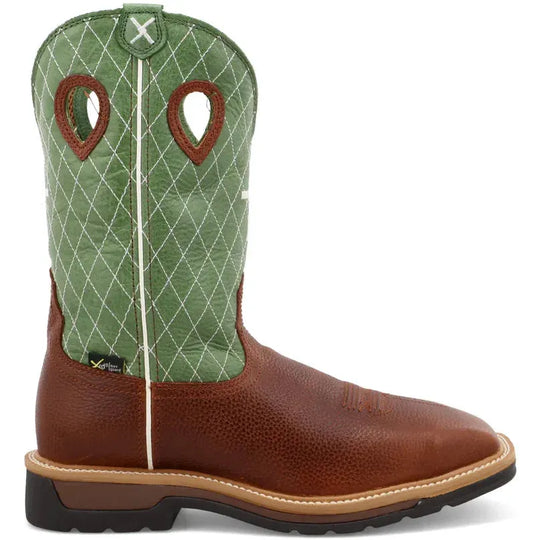 Twisted X Men's Lite 12" Steel Toe MetGuard Western Work Boot - Cognac - MLCSM01 7 / Medium / Brown - Overlook Boots