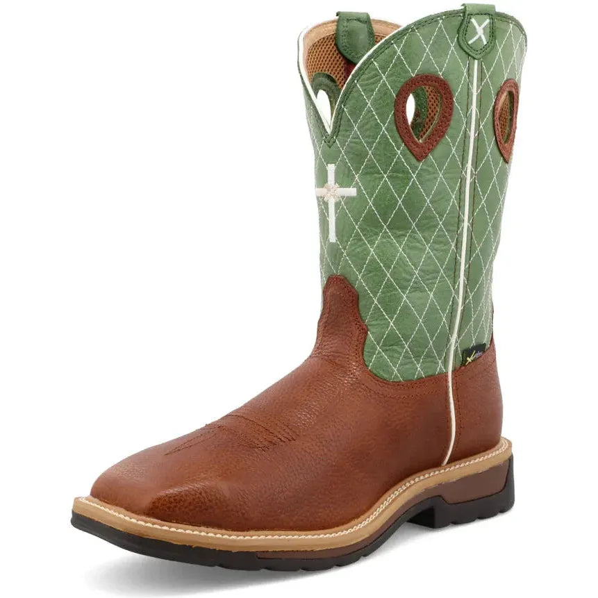 Twisted X Men's Lite 12" Steel Toe MetGuard Western Work Boot - Cognac - MLCSM01 - Overlook Boots