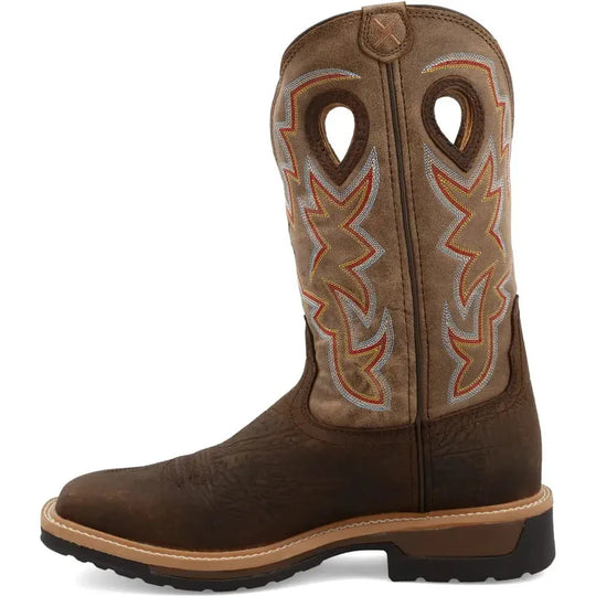 Twisted X Men's Lite 12" Steel Toe Western Work Boot - Taupe - MLCW022 - Overlook Boots