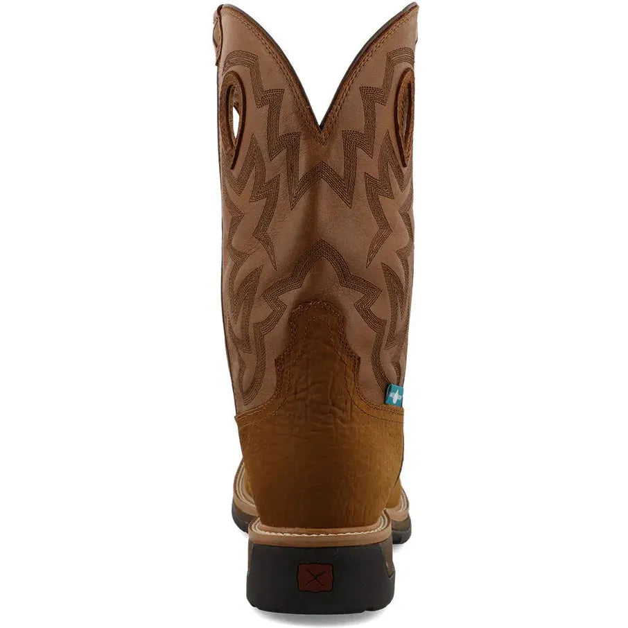 Twisted X Men's Lite 12" Comp Toe Waterproof Western Work Boot - Brown - MLCCW05