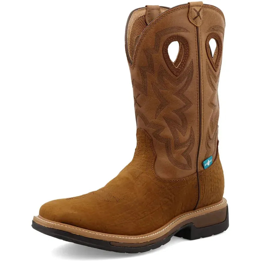 Twisted X Men's Lite 12" Comp Toe Waterproof Western Work Boot - Brown - MLCCW05