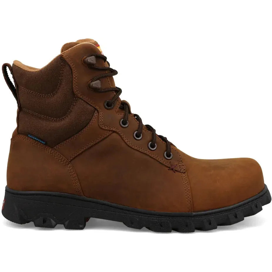 Twisted X Men's Classic 6" Comp Toe Lace Up Work Boot - Brown - MODNW01